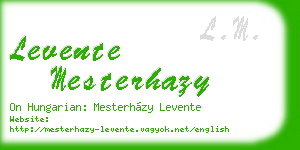 levente mesterhazy business card